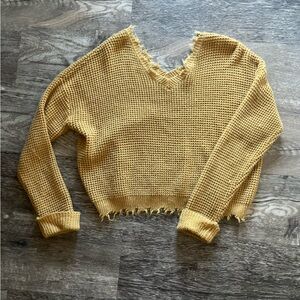 moon & madison Yellow V-Neck Sweater